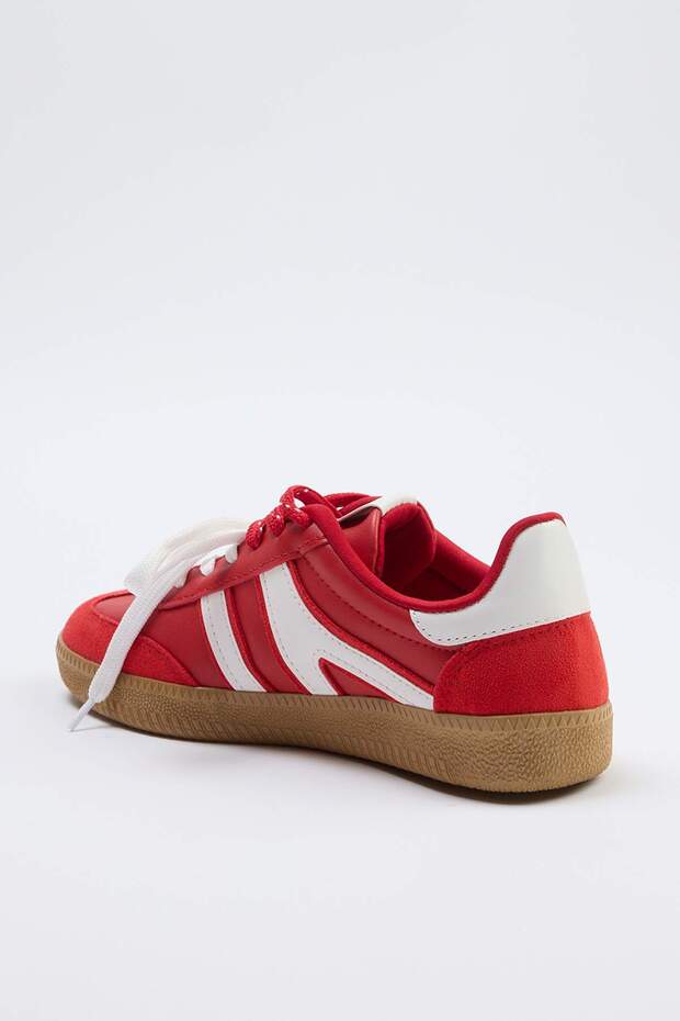 Kırmızı Çok Renkli İki Bağcıklı Çift Kullanımlı Kadın Retro Spor Ayakkabı TAKAW26SN00017 - 6