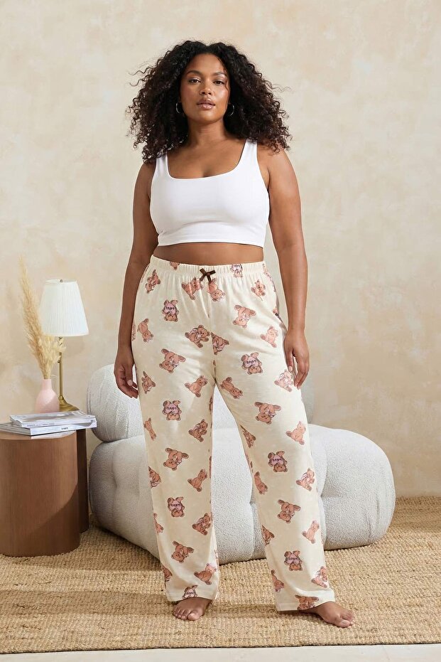 Ekru-Kahverengi  2'li Paket Örme Pijama Altı TBBAW26IA00003 - 6