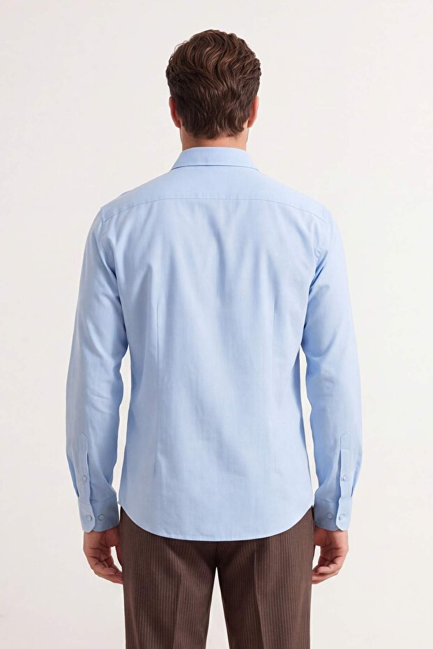 Mavi Normal Kalıp/Regular Fit Poplin Yazlık Erkek Dokuma Gömlek TMNSS26GO00030 - 3