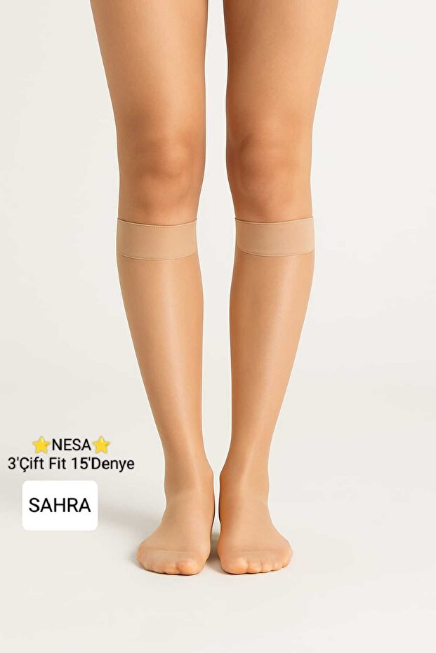 3' Double Fit Shiny 15 Denier Below Knee Pantyhose *51 Sahra*