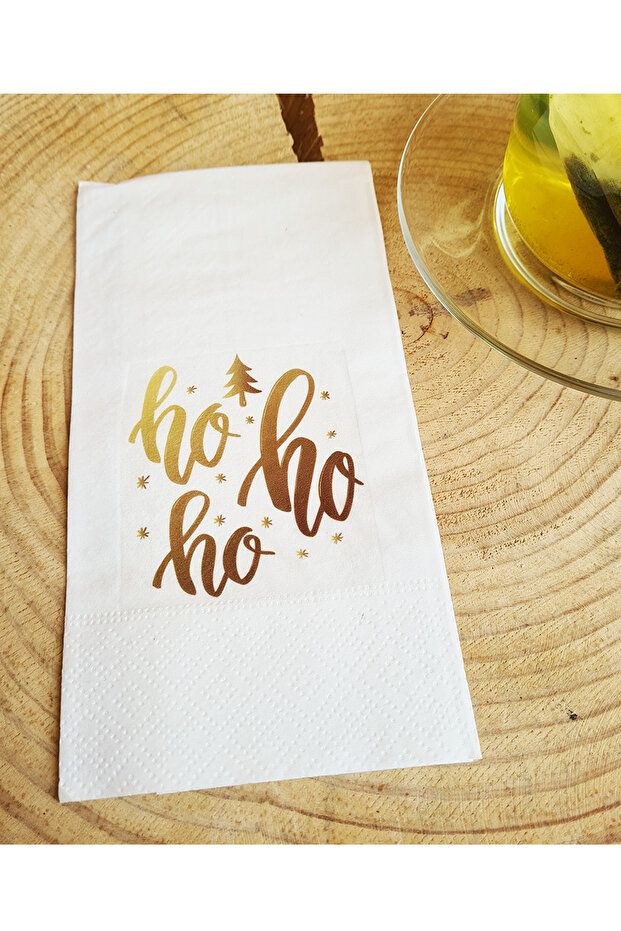Presentation Napkin - Hohoho Written Christmas Table Presentation Napkin