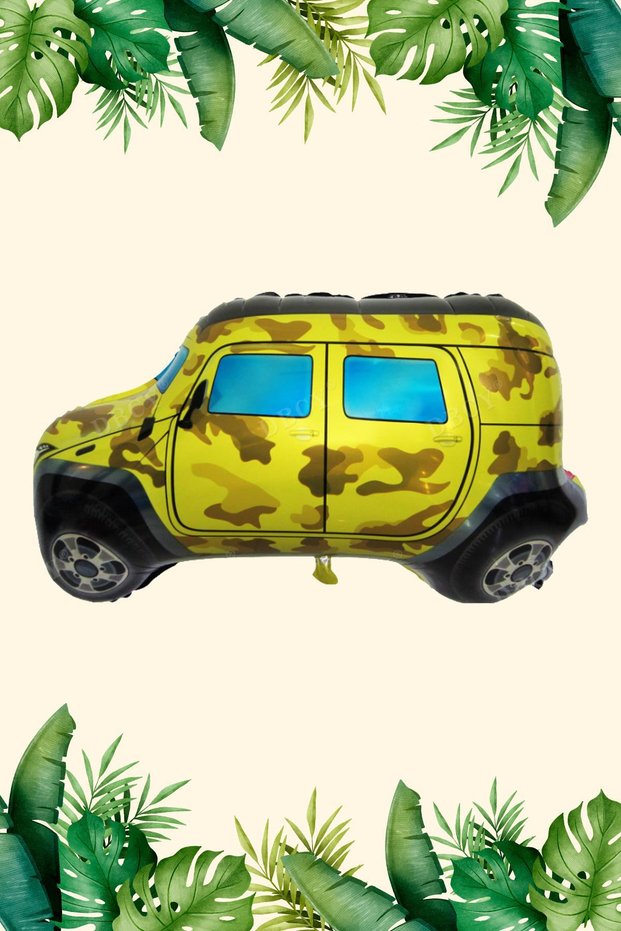 Safari Birthday Jeep Foil Balloon Large Size