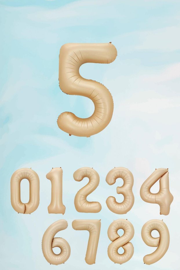 Retro Caramel Number Balloon 80 cm Retro Color Age Balloons
