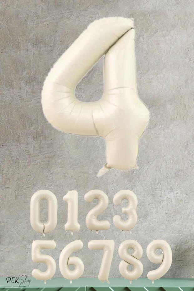 Cream Color Number Foil Balloon