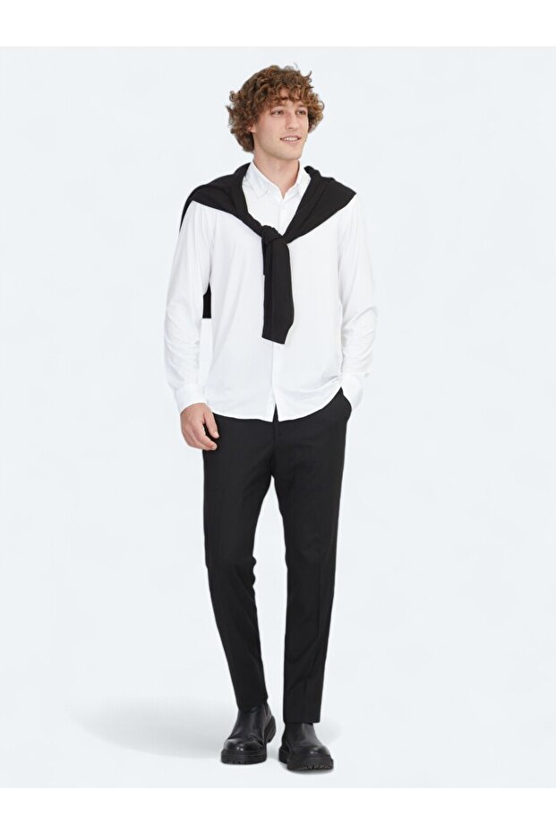 Beyaz Regular Fit Casual Gömlek - 3