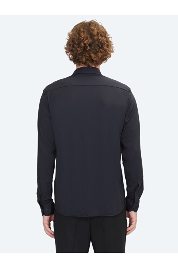 Siyah Regular Fit Casual Gömlek - 5