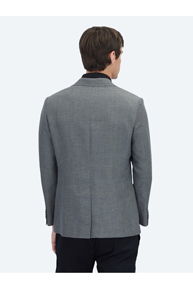 Anthracite Plain Modern Fit Wool Blend Jacket - 5