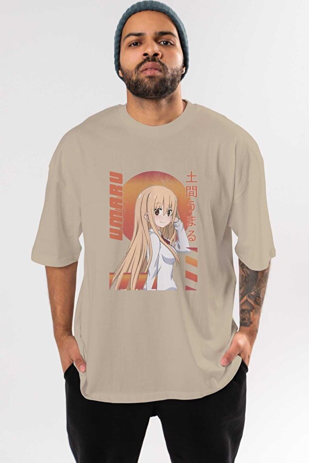 Umaru Doma 5 Anime Front Printed Beige Oversized t-shirt for Men and Women