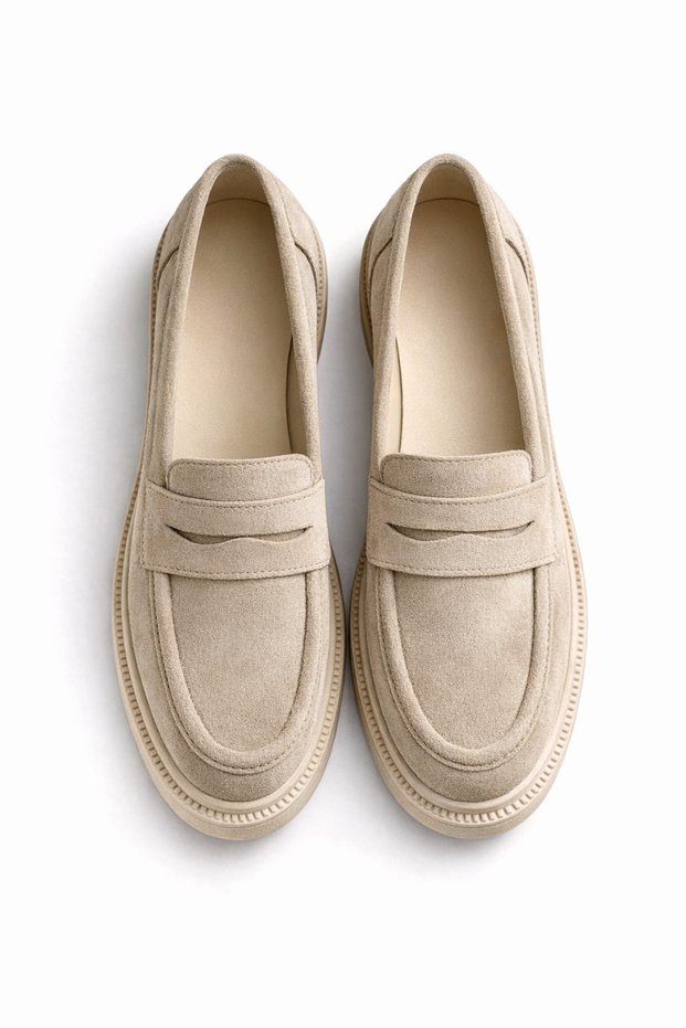 Women's Black Suede Loafer Casual Flat Sole Masculine Shoes