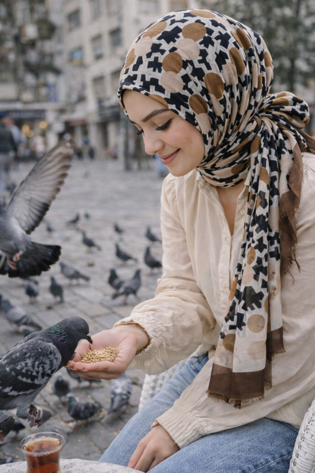 شال بنمط لون الحلوى