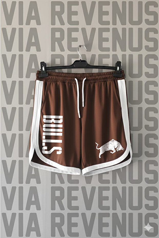 Bulls Number Printed Unisex Retro Varsity Sports Training Shorts