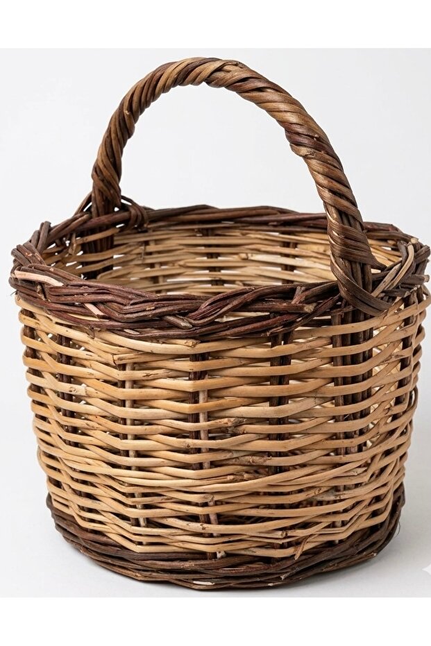 Natural Knitted Basket Grocery Store Fruit Basket Cherry Picking Wicker Basket