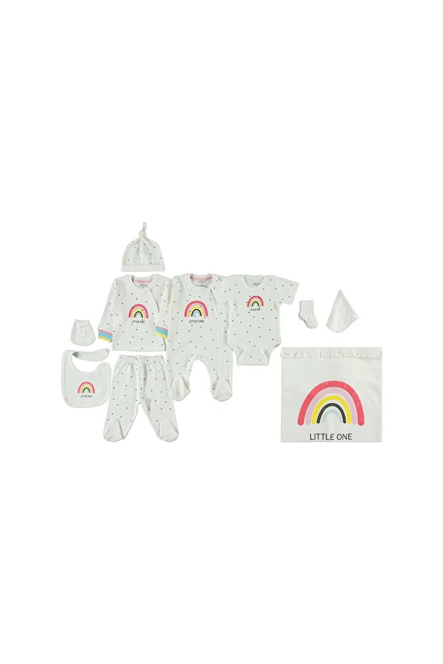 Baby Girl 10- Bodysuit Bodysuit Set 0-3 Months, Ecru