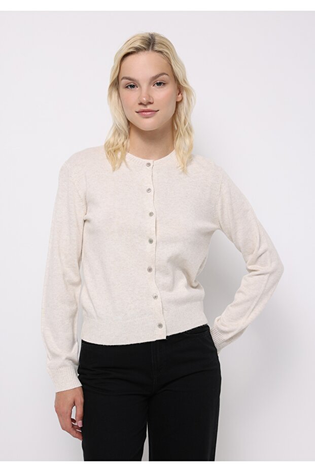 Slim Fit Women's Beige Cardigan