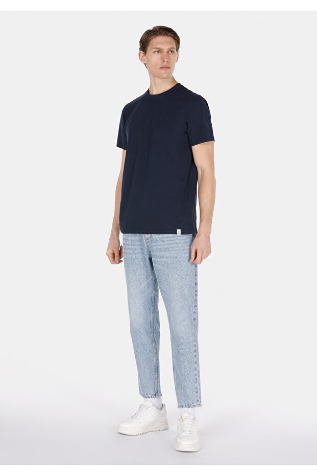 Loose Tapered Fit Men's Light Indigo Denim Jeans
