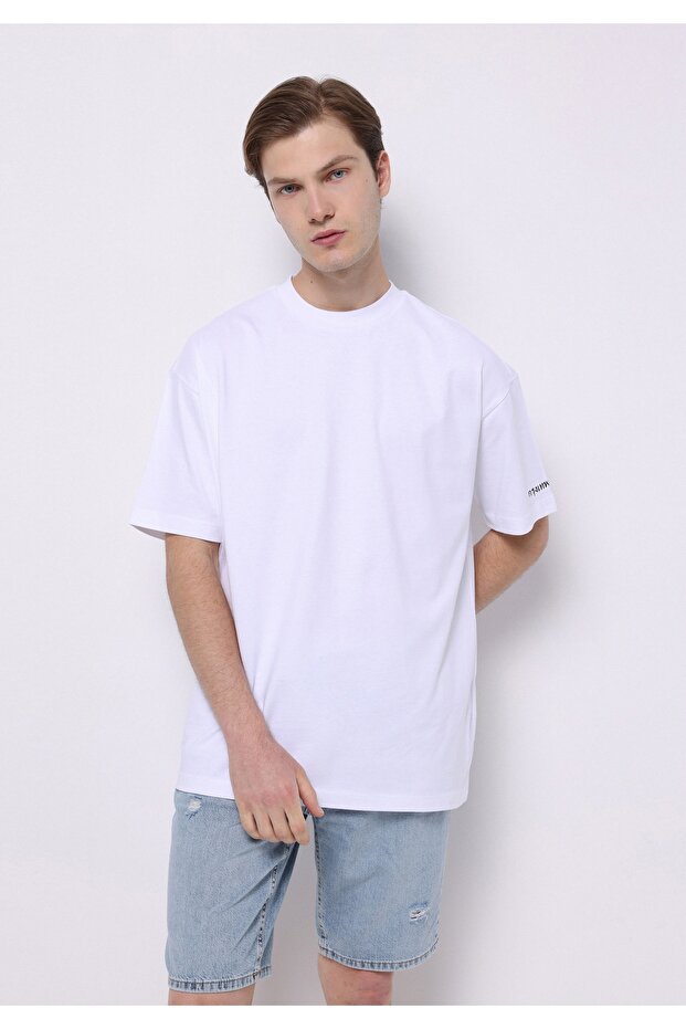 Comfort Fit Round Neck Cotton Plain Men's White Short Sleeve T-Shirt