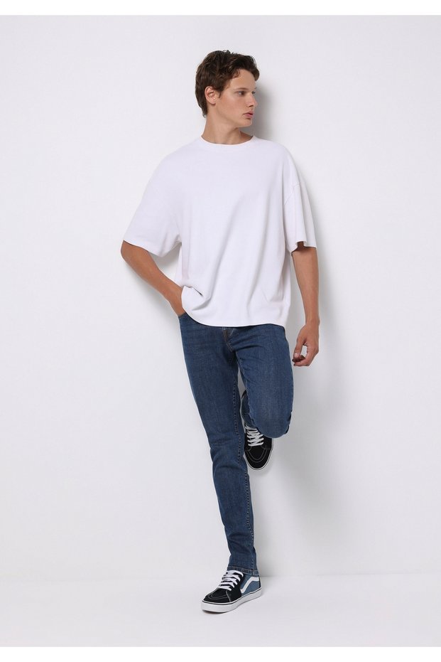 041 Danny Slim Fit Low Waist Narrow Leg Men's Blue Jean Trousers
