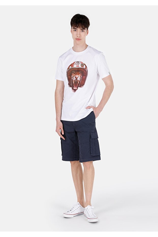 Regular Fit Cepli Orta Bel Düz Erkek Lacivert Şort - 1