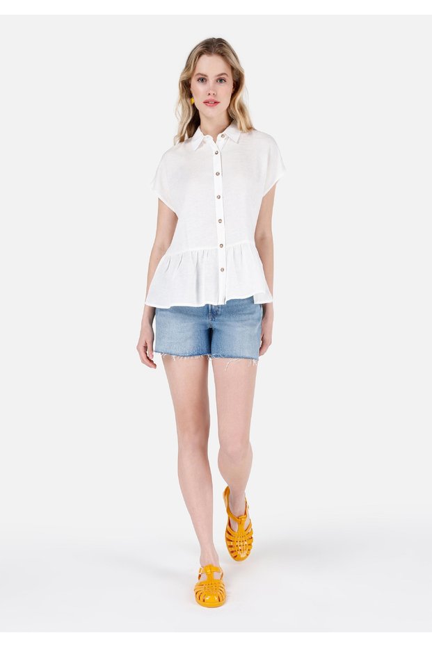 Relaxed Cut High Waist Jean Blue Women's Jean Shorts Cl1068621