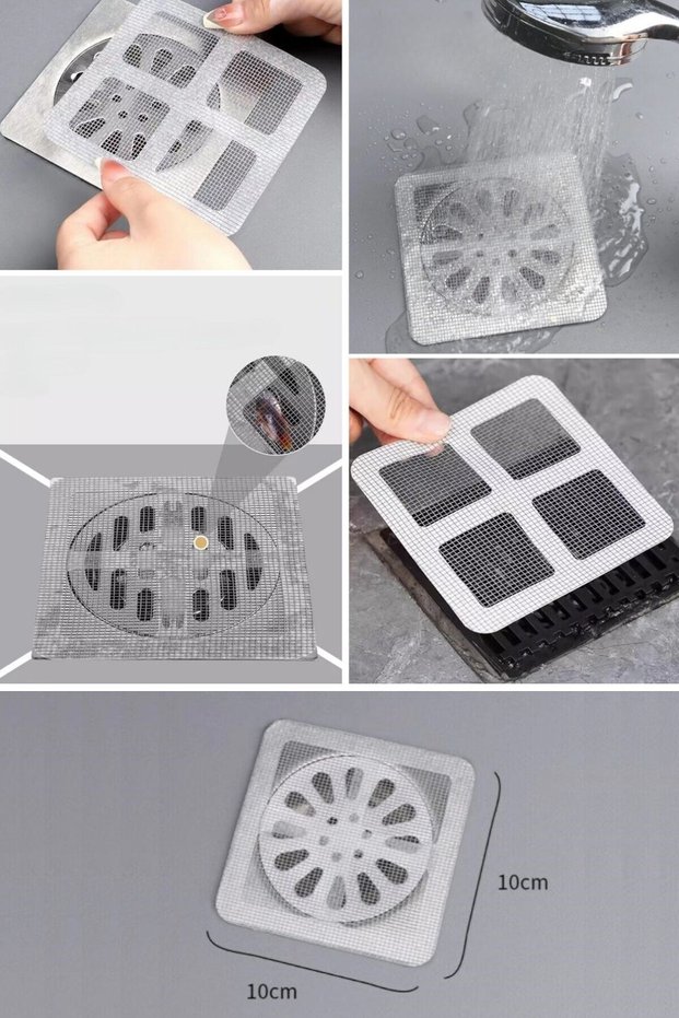 10-Piece Bathroom and Kitchen Sink Anti-Odor and Pest Insect Drain Filter