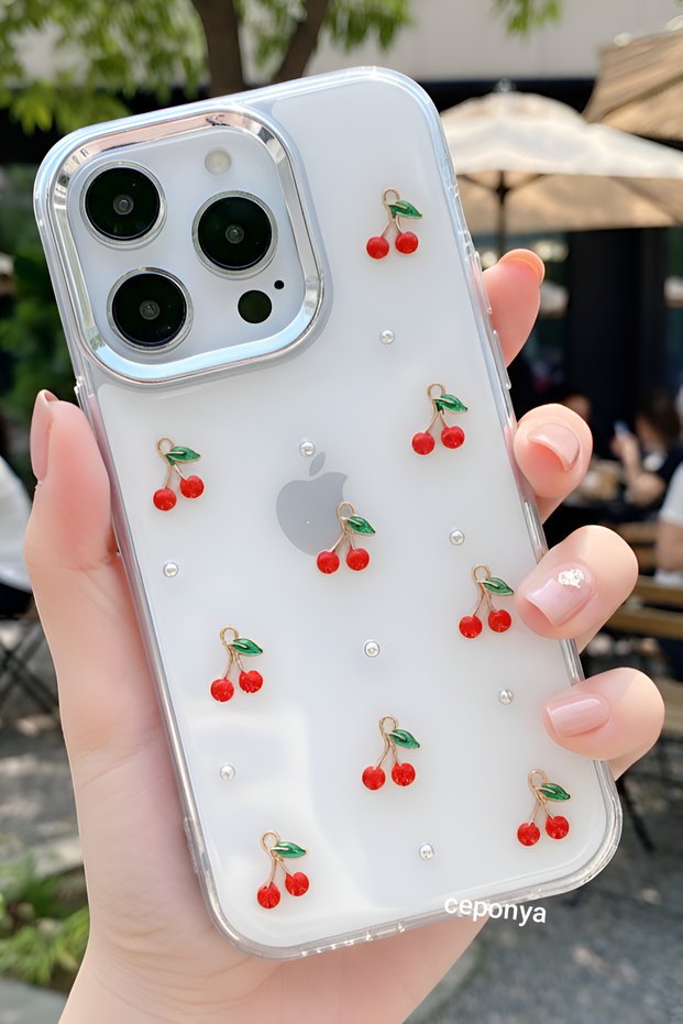 iPhone 14 Pro Max Case Glitter Transparent Pole Cover with Airbag Design