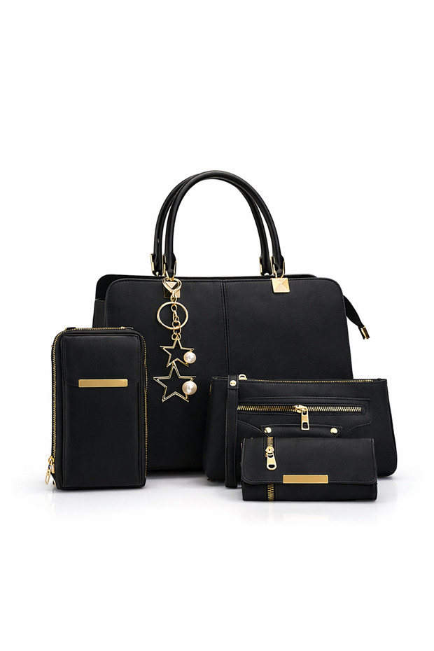 Full Set 5-Section Shoulder Bag + 3-Section Phone Bag with Shoulder Strap + Wallet + Makeup Bag