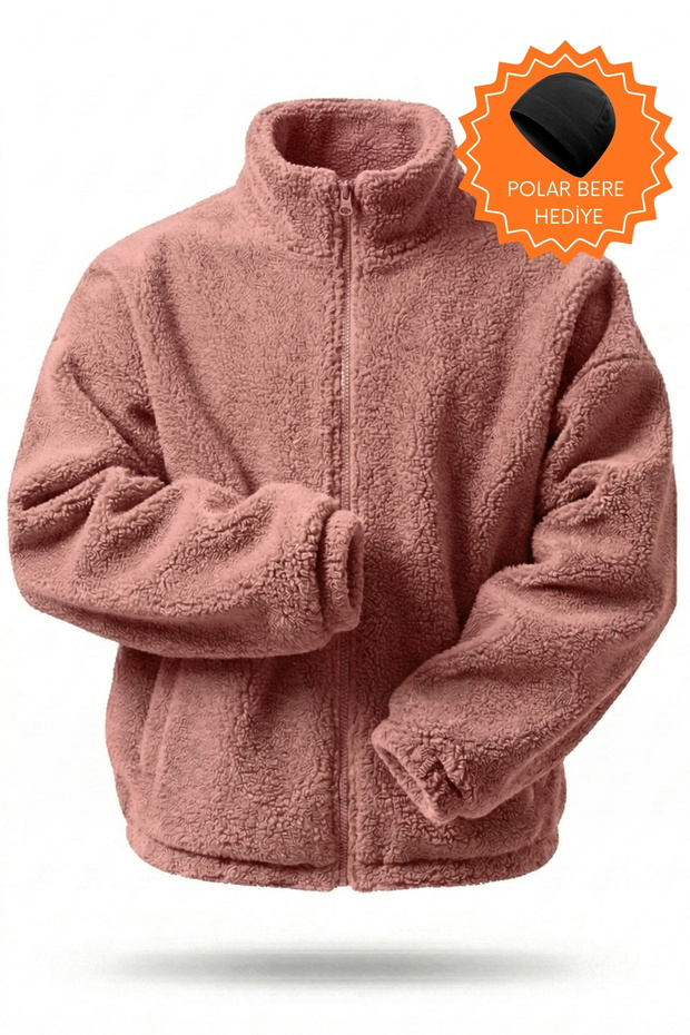 Men's Heat Thermal Underwear Outer Sherpa Autumn Winter Full Zip Plush Fleece Sweatshirt