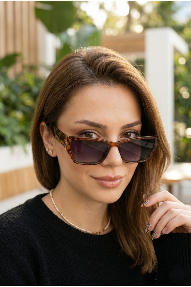 Pradix Leopard Sunglasses Cateye Black Organic Glass