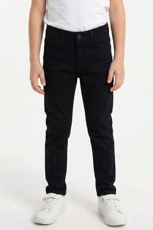 Gabardine Zippered Pocket Boys' Trousers M00790 Black