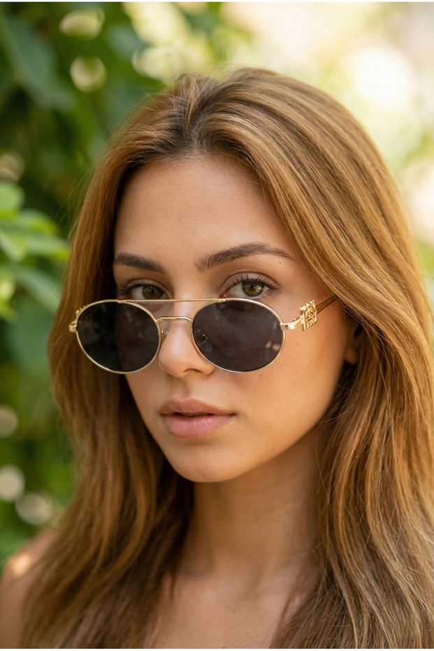 Miuw Gold Sap Black Sunglasses Oval Frame Organic Glass 50 Ekartman