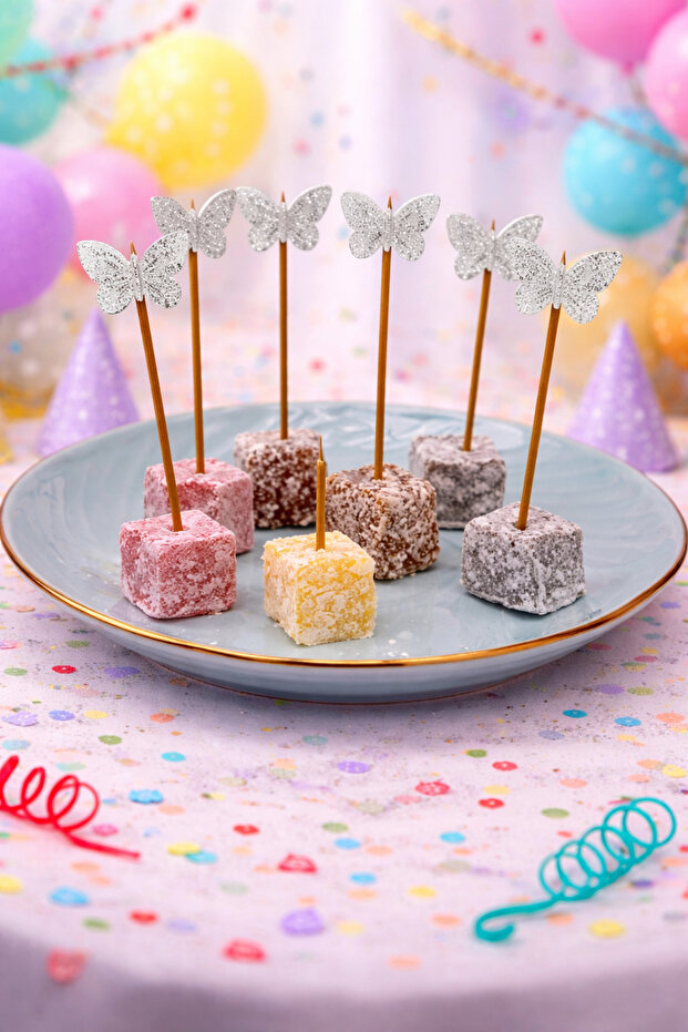 Pearl White Butterfly Toothpick for Cake Decoration for Lover and Special Day Birthday