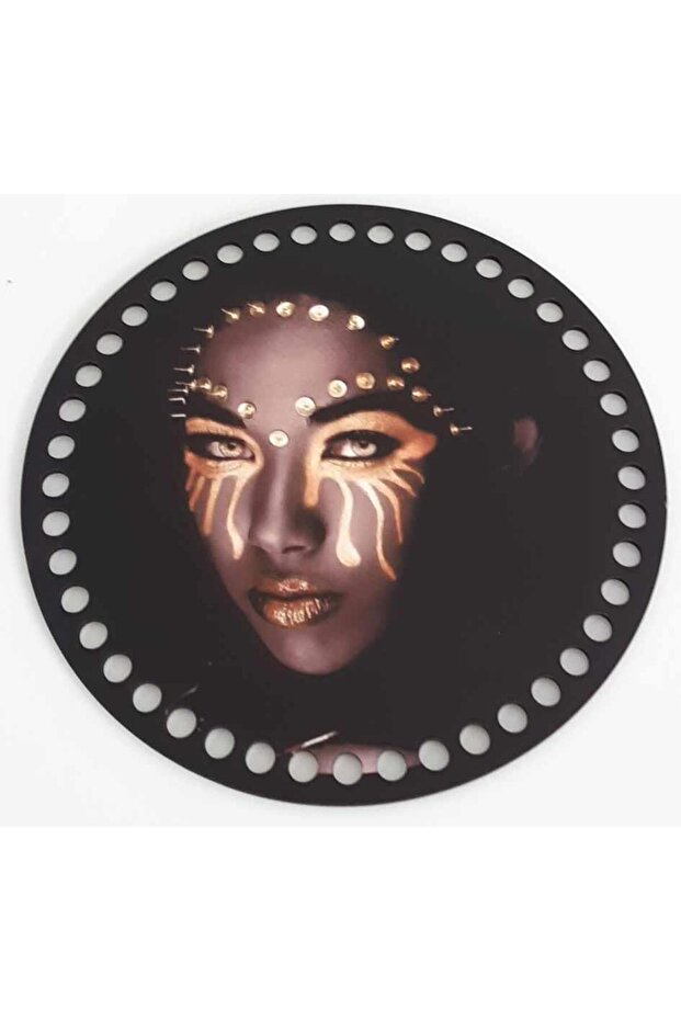 Wooden 19 cm Diameter Illustrated Plate