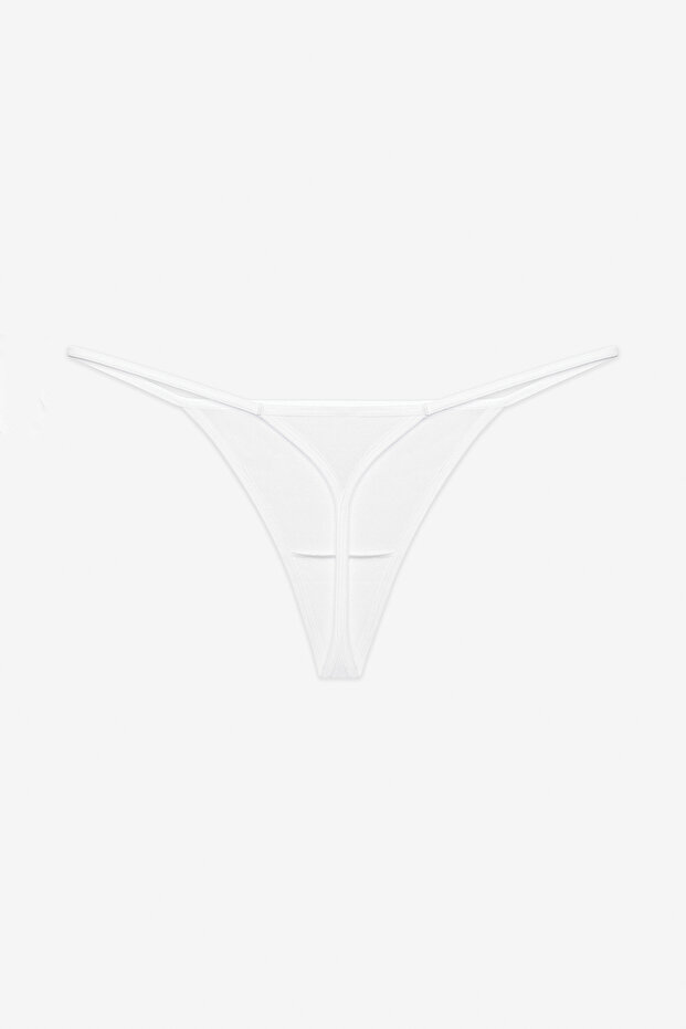 New Basic Çok Renkli 3lü Pamuklu String Külot - 6