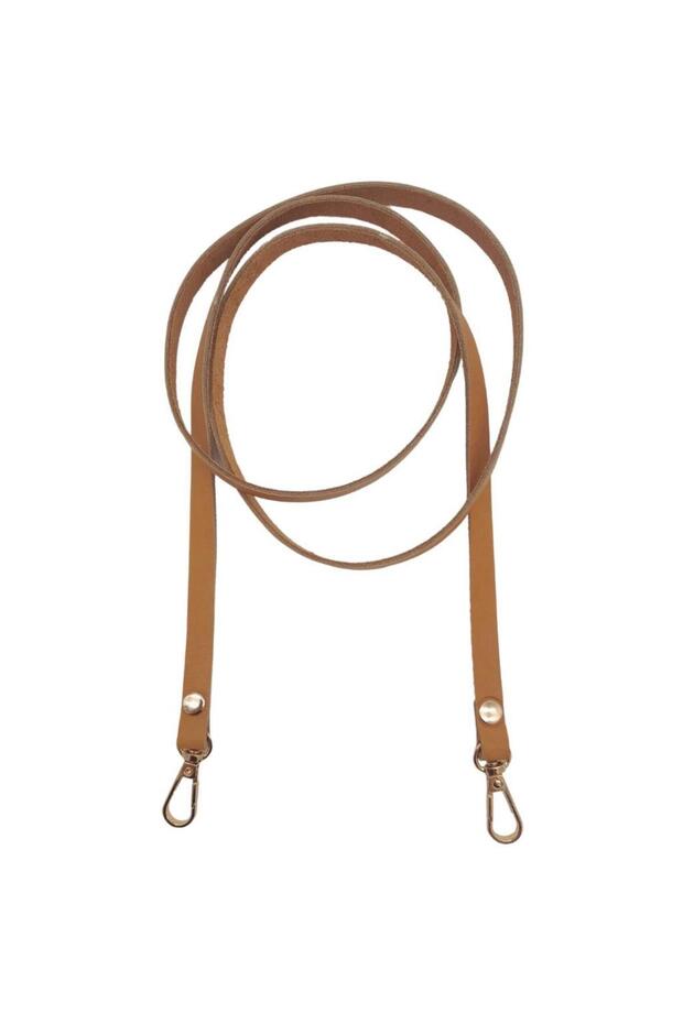 Real Leather Spaghetti Model Light Tan Color Light Gold Metal Purse Handle