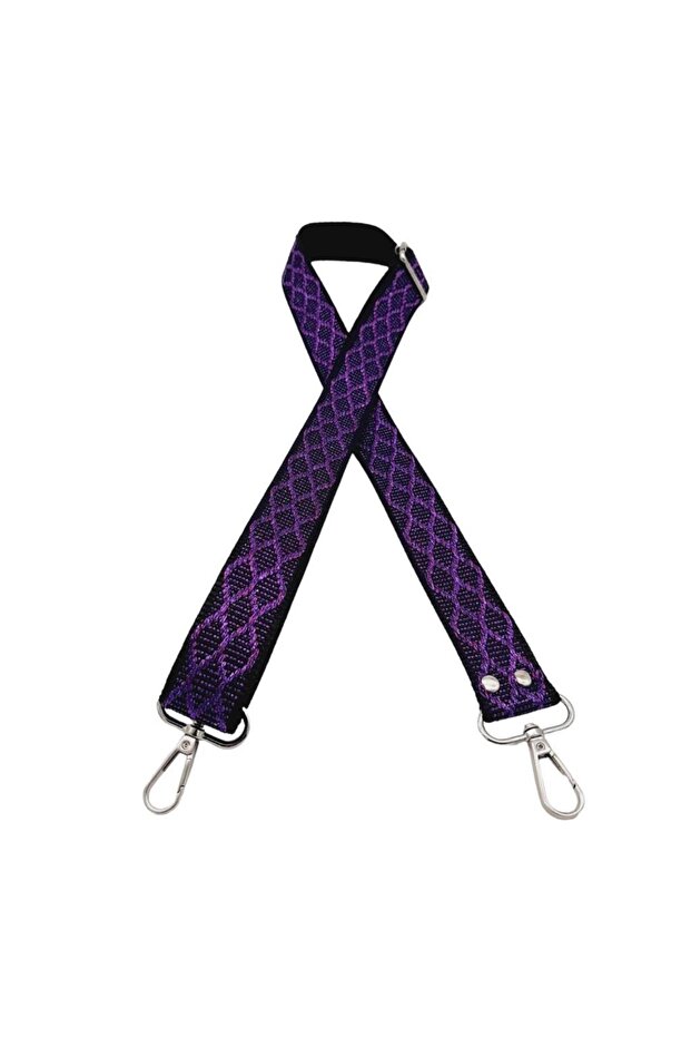 Angel Bag Accessory 120X3 cm Polyester Column Bag Handle Black Purple Glitter Silver Metallic