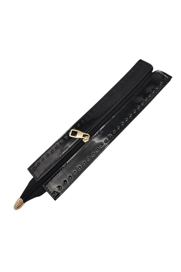 Angel Bag Accessory Patent Leather 28 cm Black Color Zipper Light Gold Metal