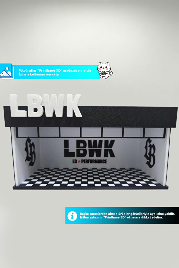 Printhane 3D LBWK Garage Diorama – 1/64 Model Araç Sergileme Standı ...