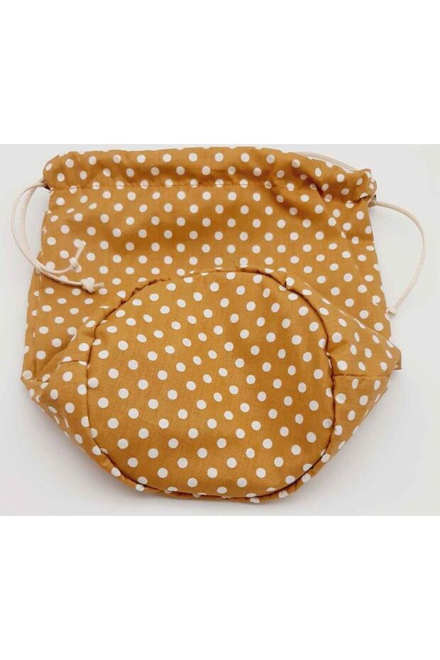 Ready Bucket Bag Liner Mustard Yellow Polka Dot