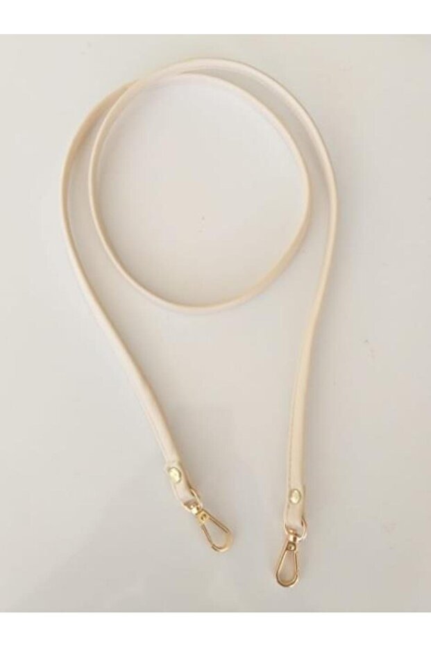 Light Gold Metal Spaghetti Model Bag - Cream Color with Handle