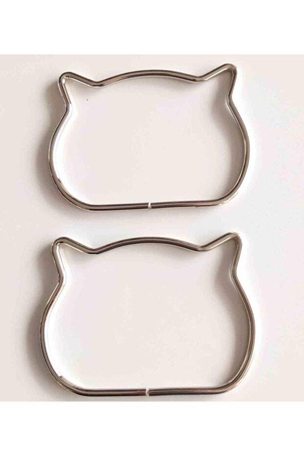 12X8.5 cm Silver Color Metal Bag Handle with Cat Design