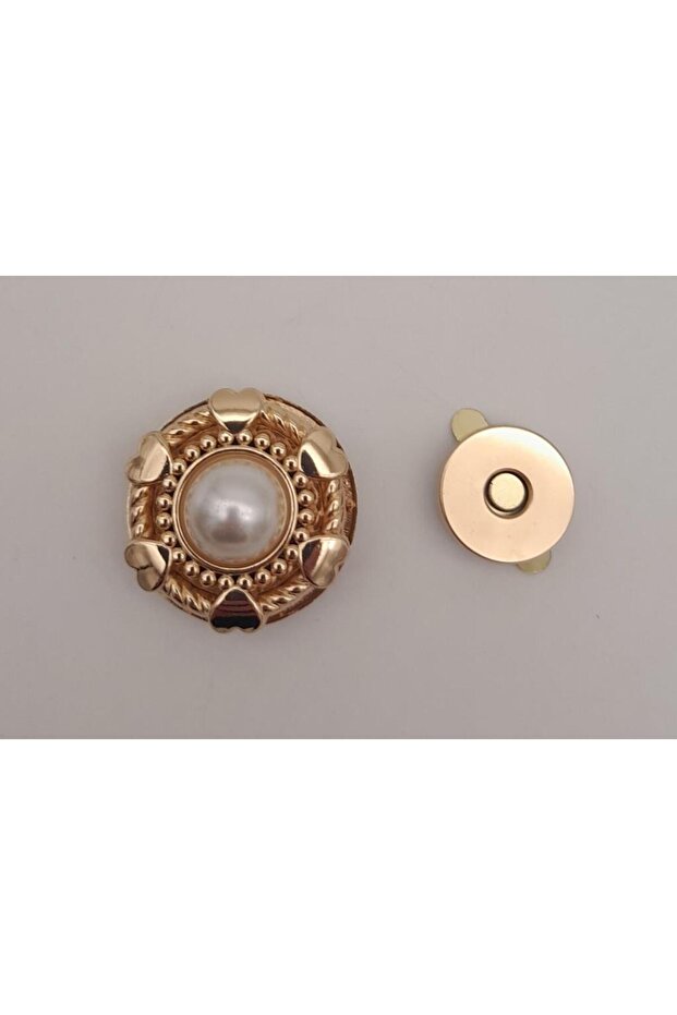 Angel Bag Accessory Light Gold Pearl Magnetic Lock No: 86