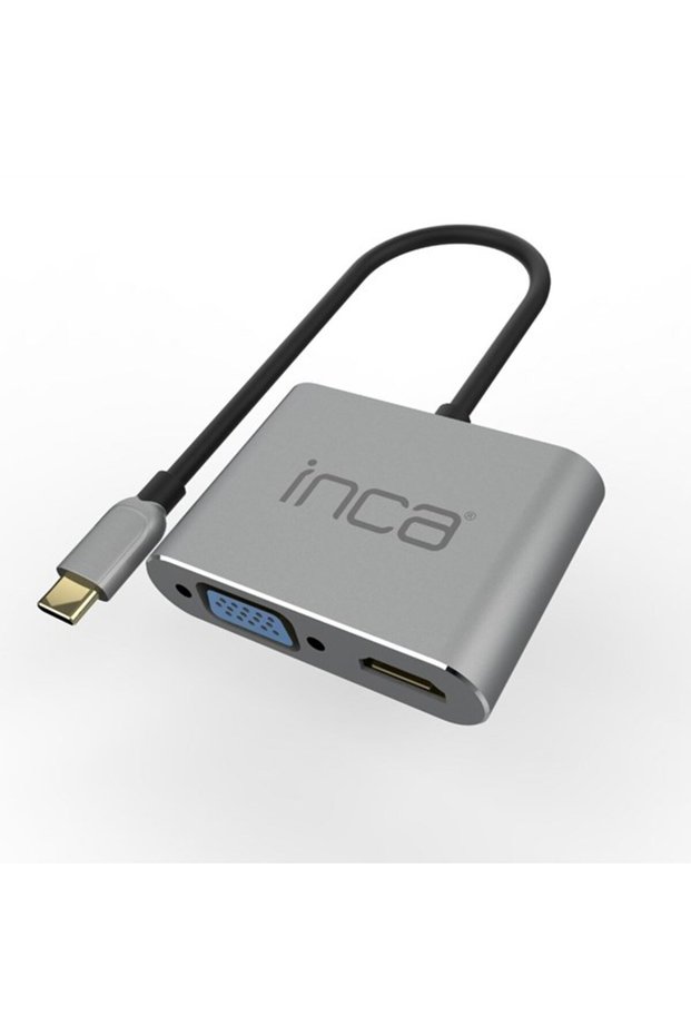 Inca itpc-06t 0.15meter type-c - hdmi_vga(d) display adapter silver 100w