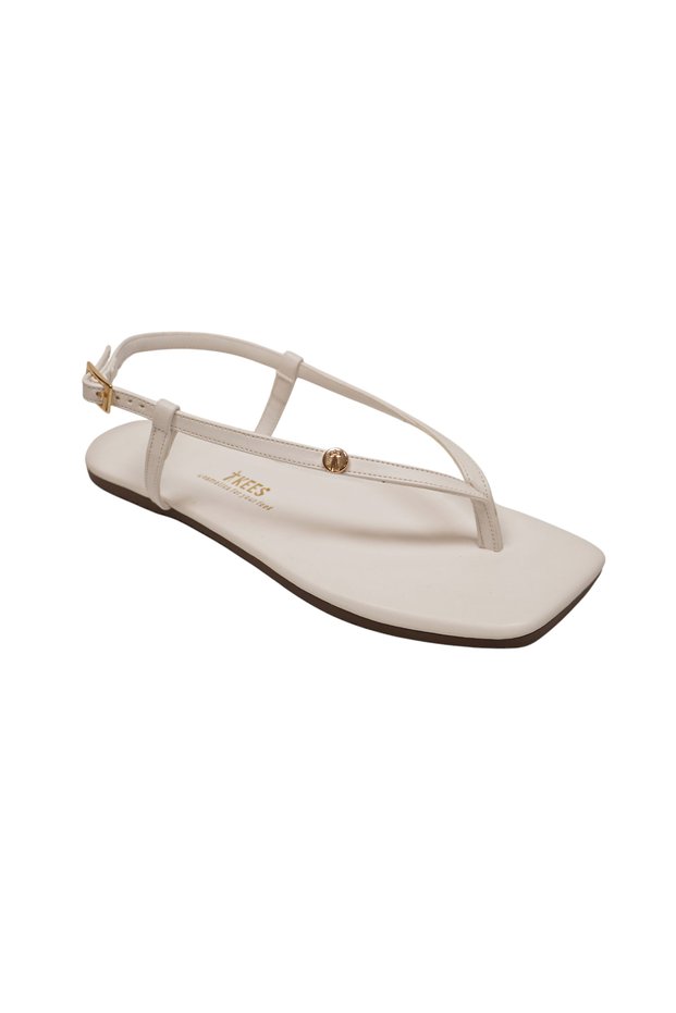 Women's Square Toe White Logo Stylish Casual Flip-Flop Sandals
