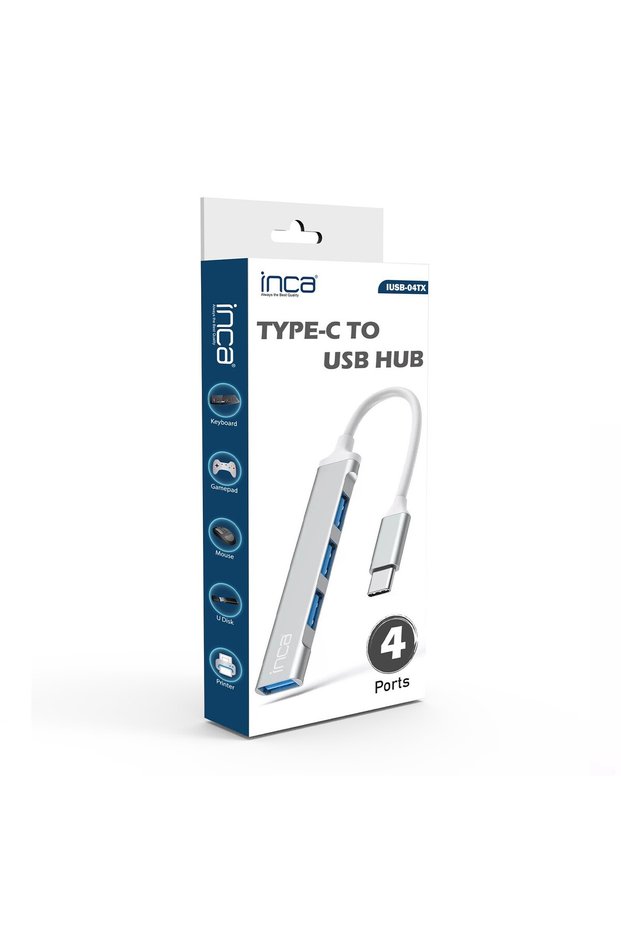 Inca Ty-C Hubx4 Iusb-04T 4Port Type-C & USB 3.0 USB Multiplexer Hub