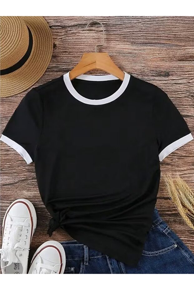 Unisex Regular Fit Interlock T-Shirt with Cuffed Sleeves Cotton Casual Summer Wear