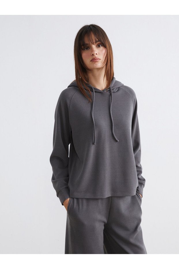 Rmz Clothing Differently Grey Fi Corded Fabric Lace-Up Women's Hoodie