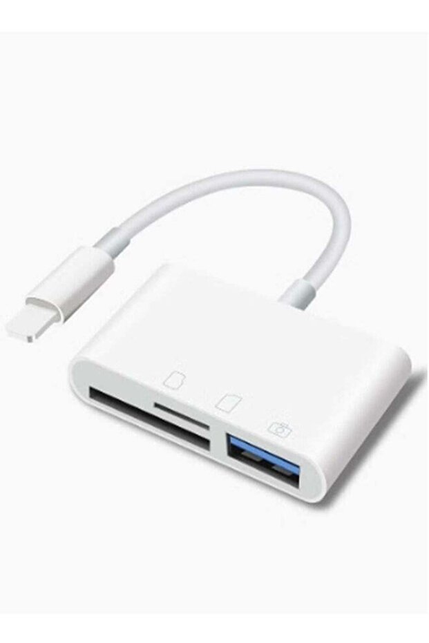 3-in-1 SD Card Reader for iPhone iPad, USB Camera Adapter with Charging Port