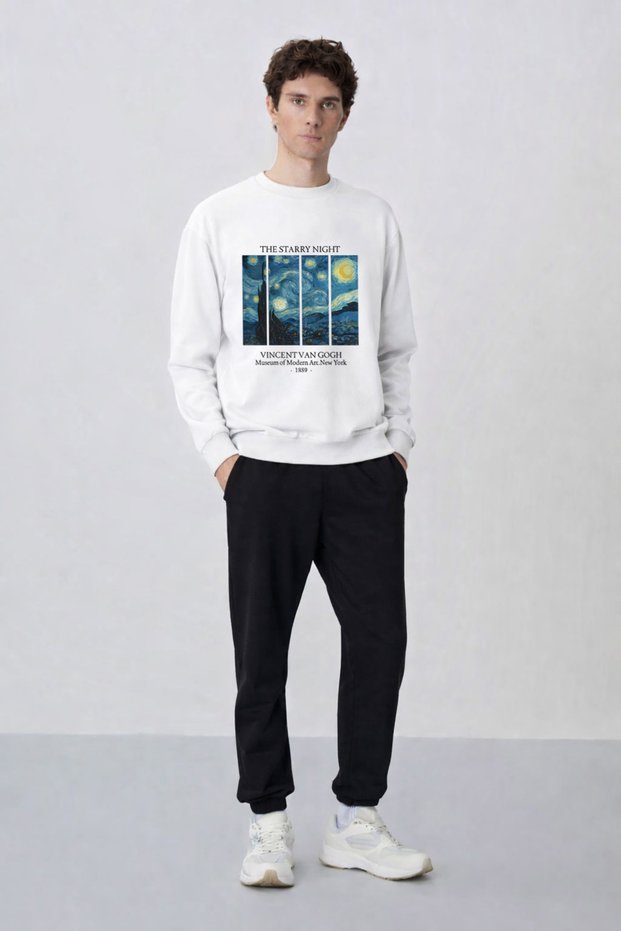 -Erkek 3 Yarn Oversize Top and Bottom Set – Street Fashion Casual Set the Starry Night