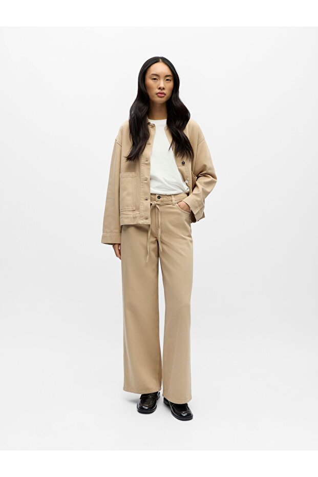 Wide Leg Jeans Bindegürtel - 4