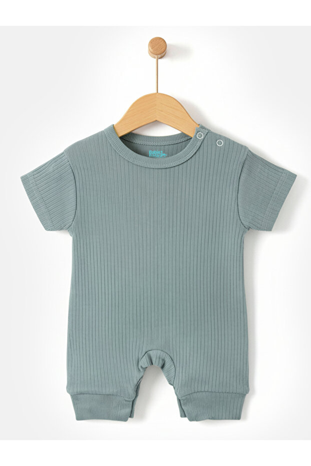 Ribbed Cotton Short Sleeves Romper